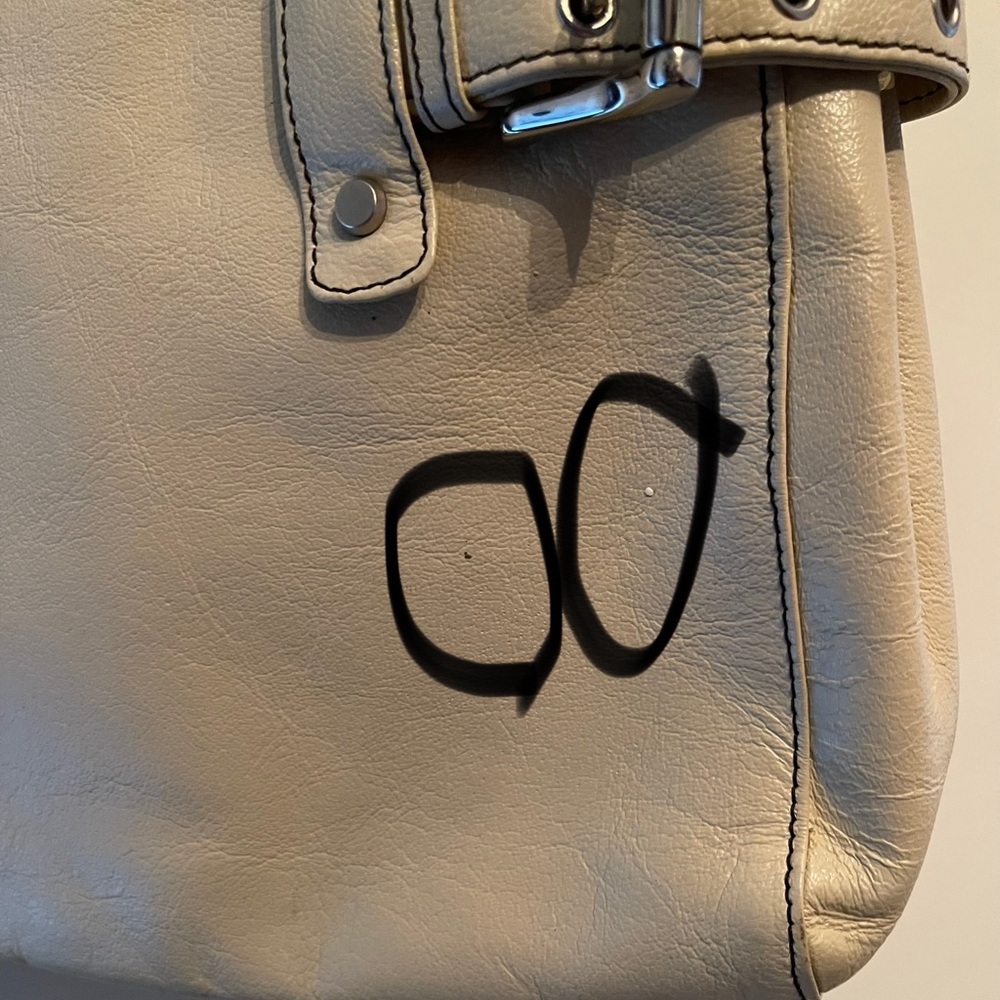 Vintage Micheal Rome Cream Leather Handbag - Picture 7 of 14
